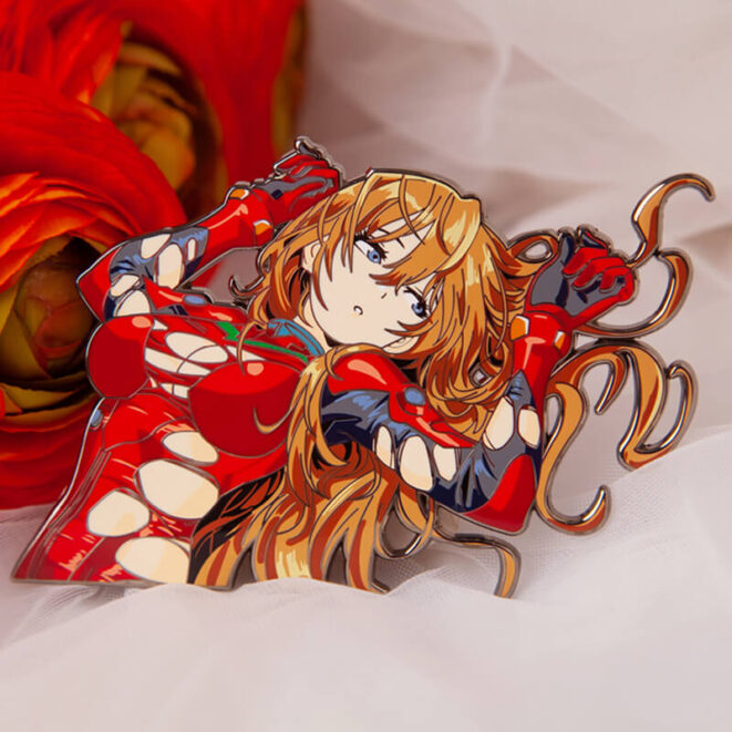 Asuka Langley in Ripped Costume Enamel Pin Anime Evangelion (2)
