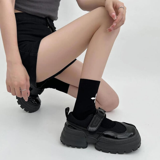 Black Y2K Sandals Shoes Urbancore Aesthetic (3)