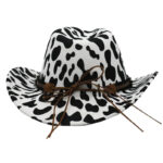 Cow Pattern Cowboy Hat Western Aesthetic (1)