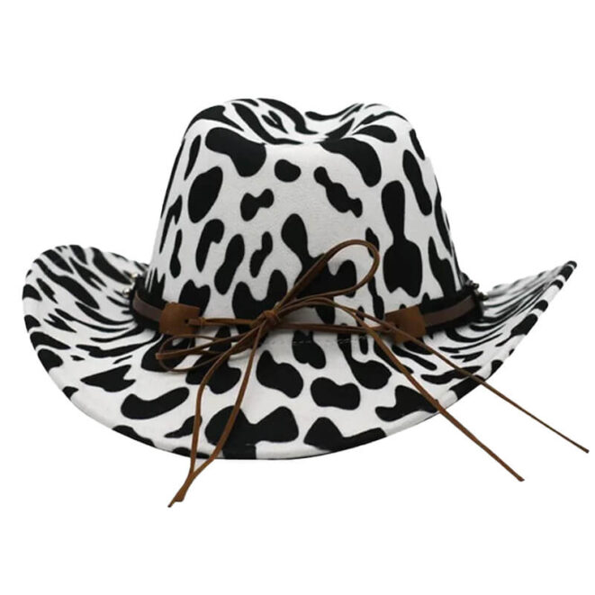 Cow Pattern Cowboy Hat Western Aesthetic (2)