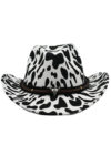Cow Pattern Cowboy Hat Western Aesthetic (1)