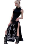 Dark Fashion Black Sleeveless Long Dress Turtleneck (1)