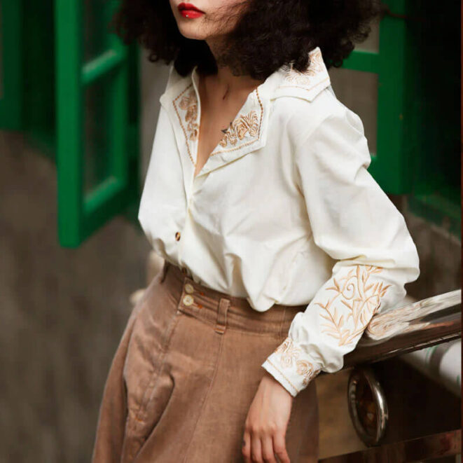 Floral Art Academia Vintage Blouse for Women