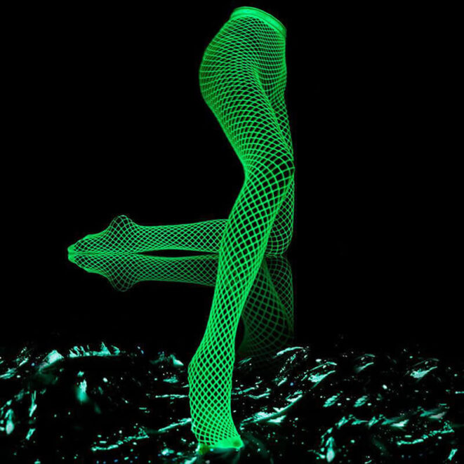 Glow in the Dark Fishnet Stockings White Rave Fashion (4)