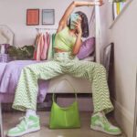 Green Women Jeans Fuzz Wave Indie Aesthetic (1)