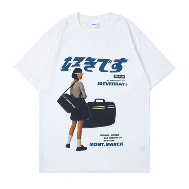 Japanese 80s Aesthetic Unisex T-Shirt Retro Travel Girl (1)