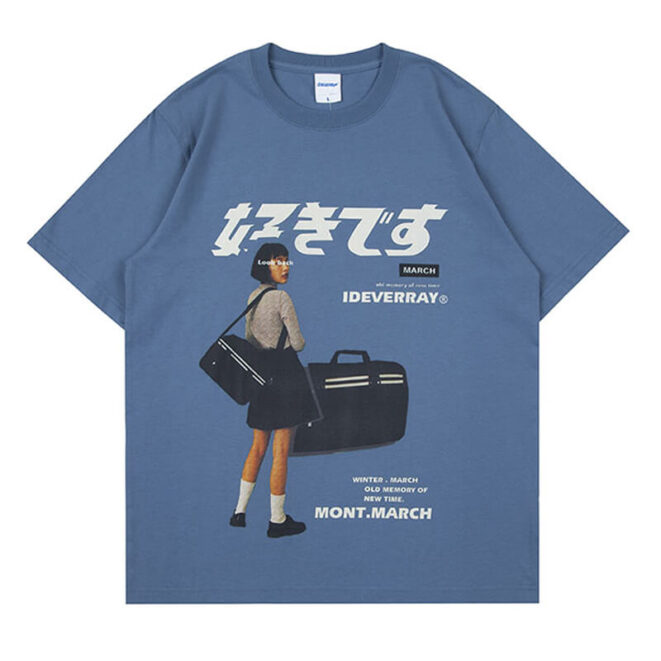 Japanese 80s Aesthetic Unisex T-Shirt Retro Travel Girl (2)