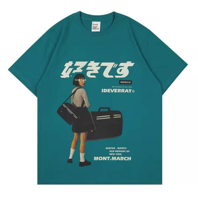 Japanese 80s Aesthetic Unisex T-Shirt Retro Travel Girl (3)