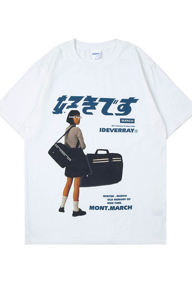 Japanese 80s Aesthetic Unisex T-Shirt Retro Travel Girl (4)