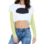 Long Sleeve Fishnet Extreme Crop Top for Women (1)