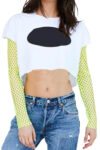 Long Sleeve Fishnet Extreme Crop Top for Women (1)