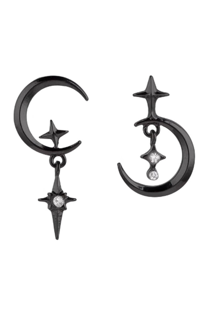 Magic Earrings Star and Crescent Moon Celestial Aesthetic (3)