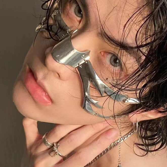 Metal Chin and Nose Face Mask Cyber Y2K Aespa (3)