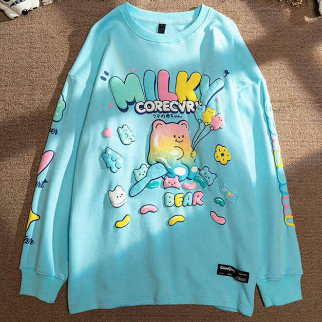 Milky Cute Gummy Bear Sweatshirt for Women (3)