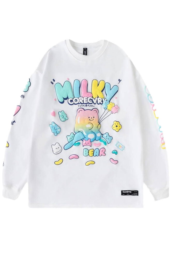 Milky Cute Gummy Bear Sweatshirt for Women (5)