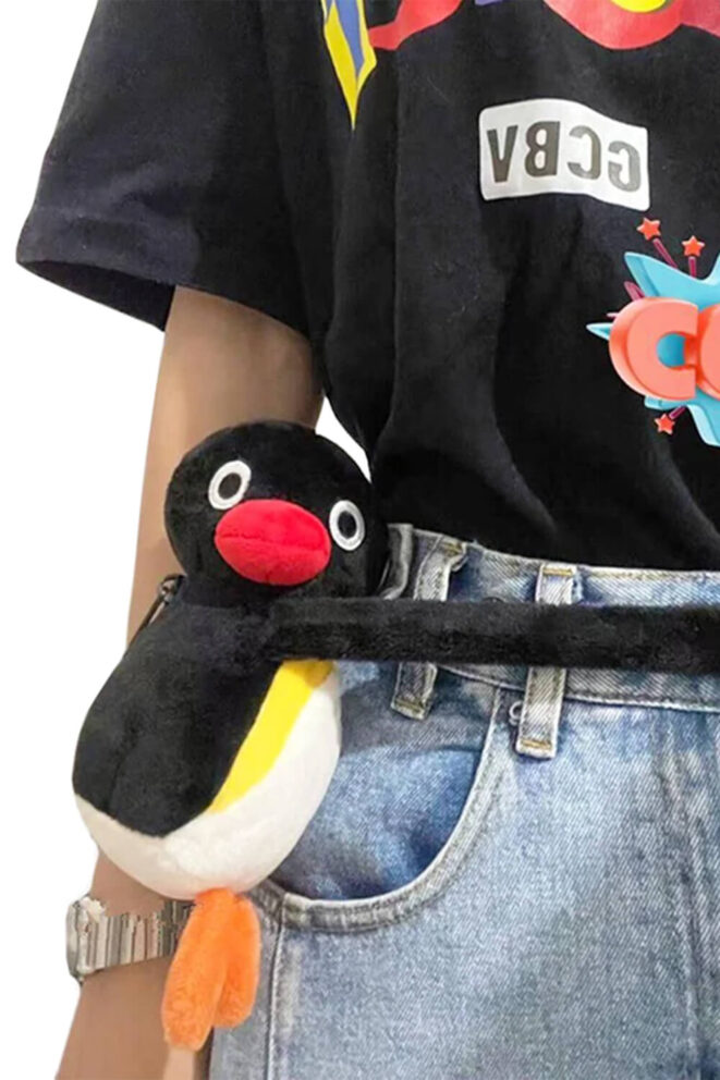 Pingu Penguin Waist Bag Plush Toy Cute Wallet (5)