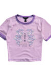 Pink Snakes and Roses Women Crop Top Japanese E-Girl (1)