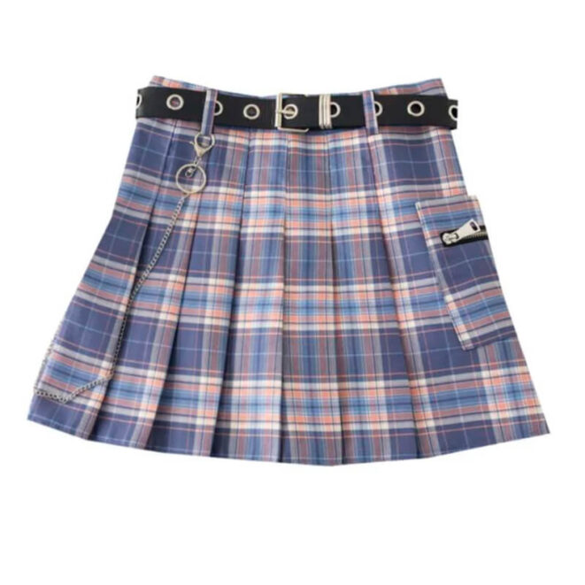 Pleated-Plaid-Women-Skirt-With-Chain-Punk-Gothic-Lolita-2