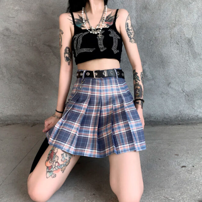 Pleated-Plaid-Women-Skirt-With-Chain-Punk-Gothic-Lolita-5