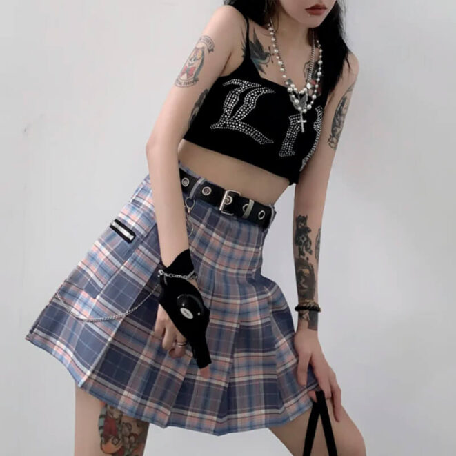 Pleated-Plaid-Women-Skirt-With-Chain-Punk-Gothic-Lolita-6