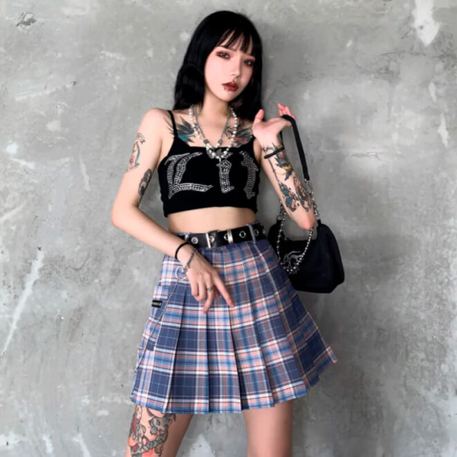 Pleated-Plaid-Women-Skirt-With-Chain-Punk-Gothic-Lolita-7