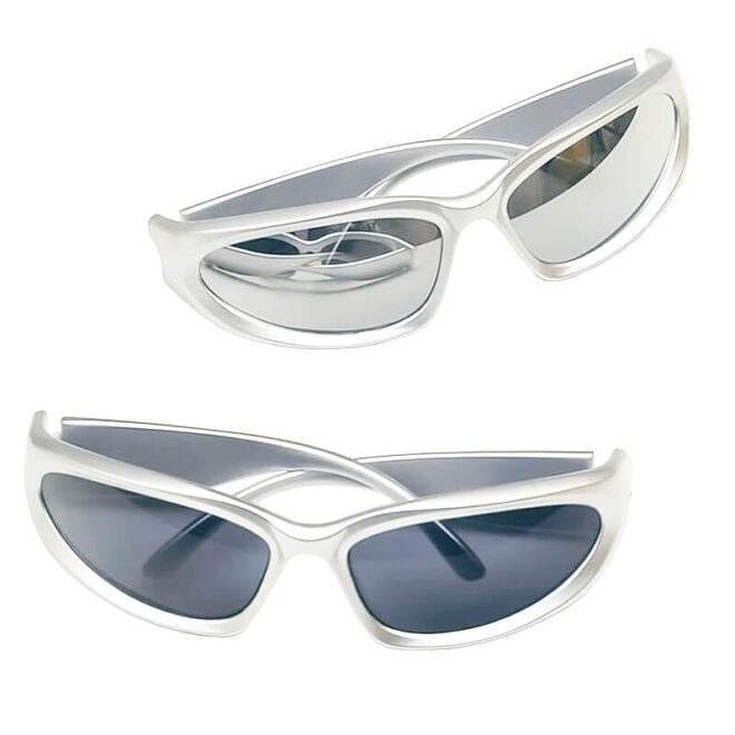 Silver Sunglasses Cyber Y2K Rave Aesthetic (1)