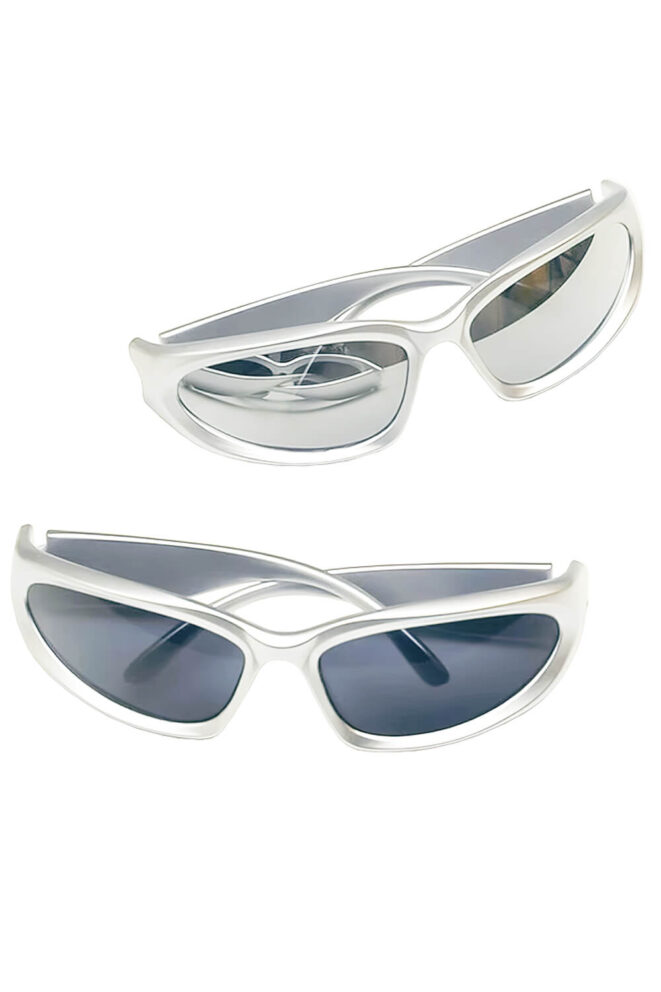Silver Sunglasses Cyber Y2K Rave Aesthetic (5)