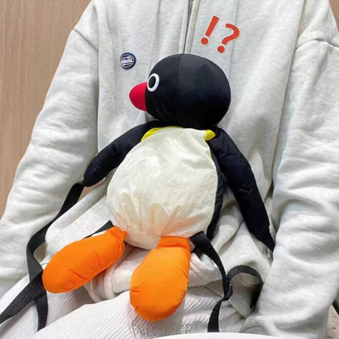 Soft Pingu Penguin Backpack Cartooncore Aesthetic (3)