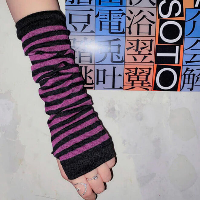 Striped-Elbow-Length-Fingerless-Gloves-Emo-Punk-Anime-Egirl-6
