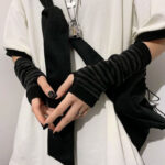 Striped-Elbow-Length-Fingerless-Gloves-Emo-Punk-Anime-Egirl-18