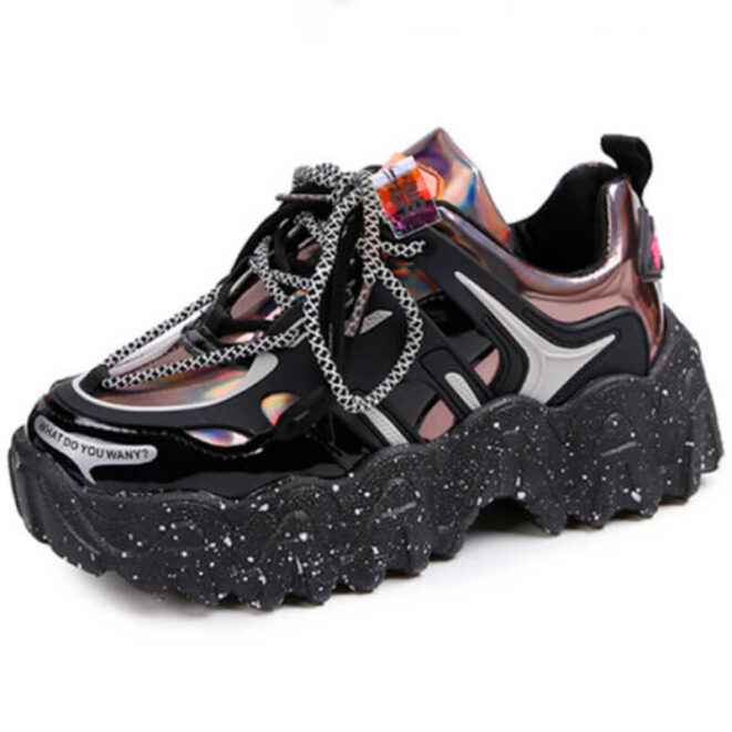 Womens-Holographic-Sneakers-Cyber-Chunky-Sole-Silver