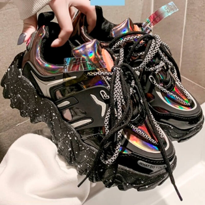 Womens-Holographic-Sneakers-Cyber-Chunky-Sole-Silver4