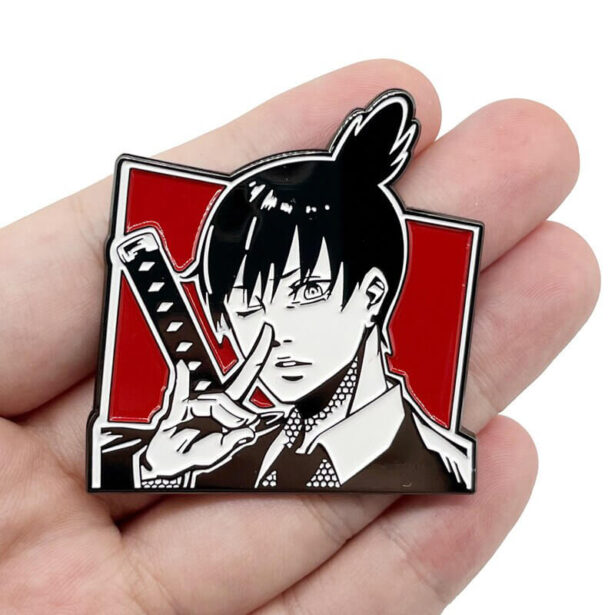 Red Aki Hayakawa Enamel Pin Chainsaw Anime Aesthetic 7133