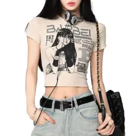 Fairy Grunge Clothes Long Sleeve Hooded Crop Top Y2k Aesthetic Clothing  Cyberpunk Trendy Sexy T Shirts for Women (Black,One Size) at  Women's  Clothing store