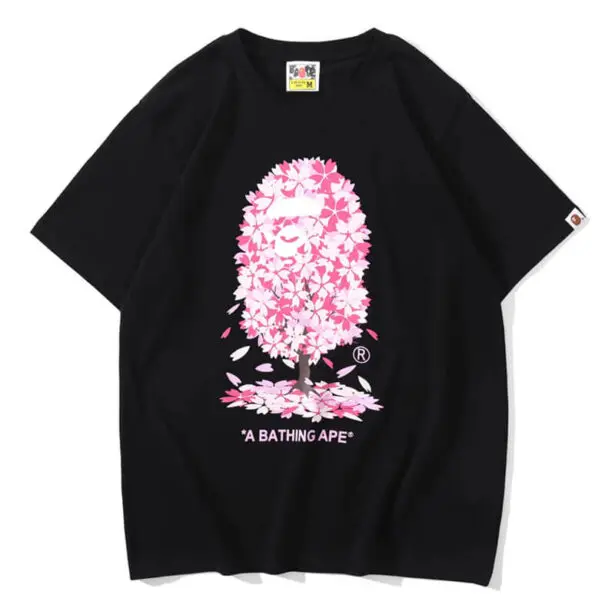 A Bathing Ape Cherry Blossom T-Shirt Unisex Hip-Hop Style