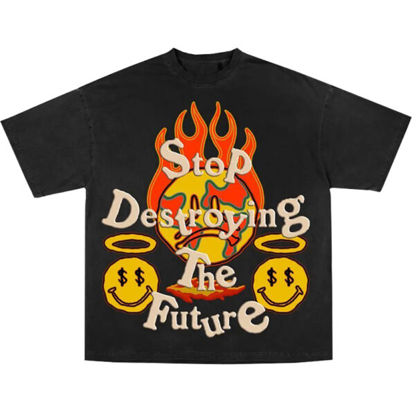 Acid Rock Stop Destroying Future Smiley Face Unisex T-Shirt