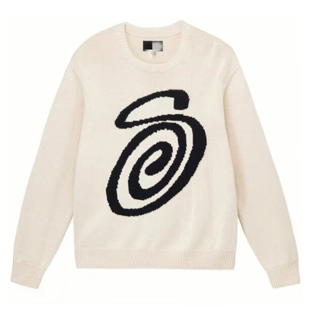 Stussy Crew Knit Sweater Unisex Curly S Indie Aesthetic