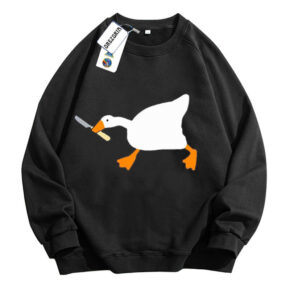 Untitled Goose With a Knife Sweatshirt Unisex Weirdcore