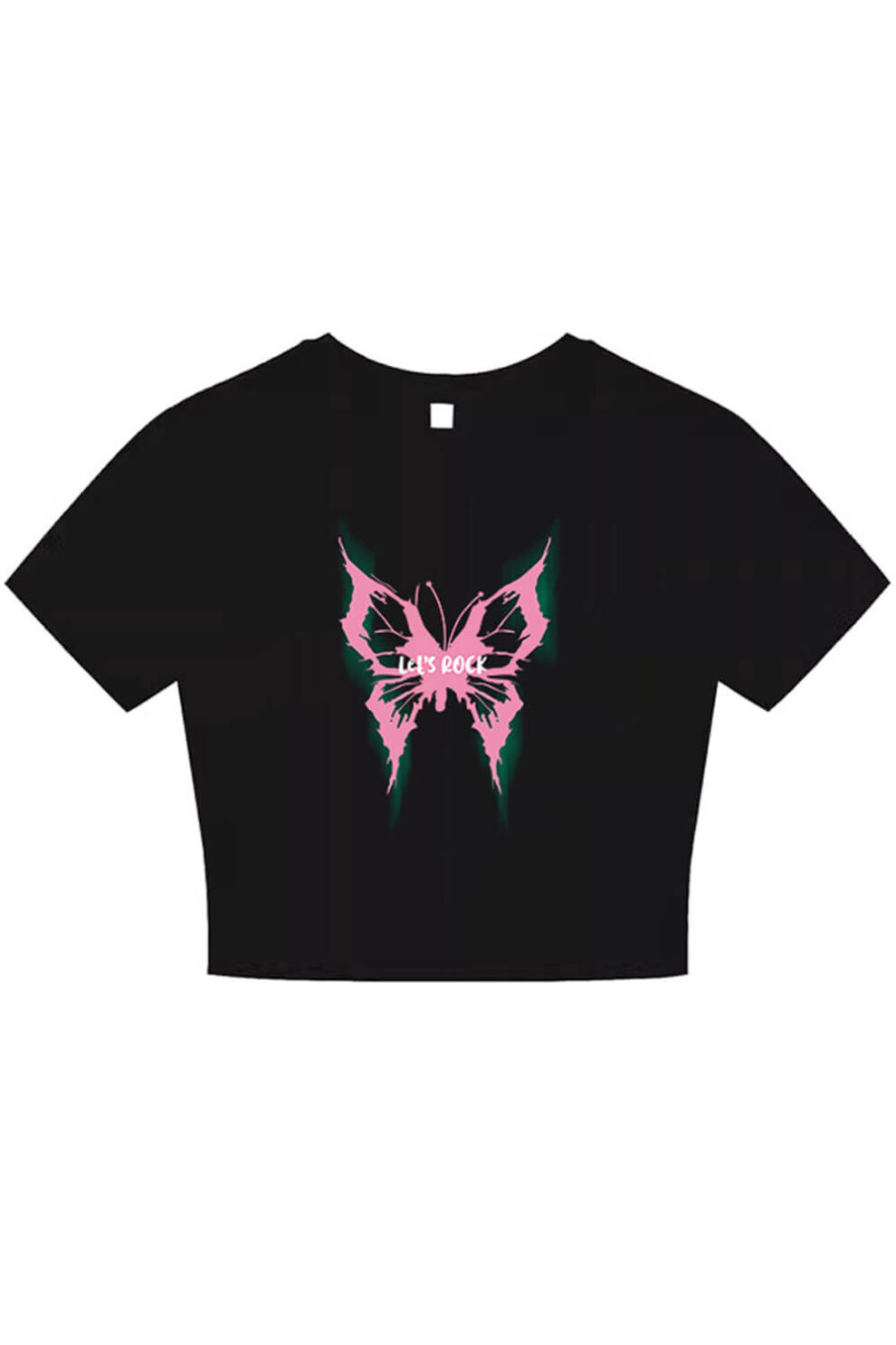 Pink Butterfly Crop Top for Women Acubi E-Girl Aesthetic