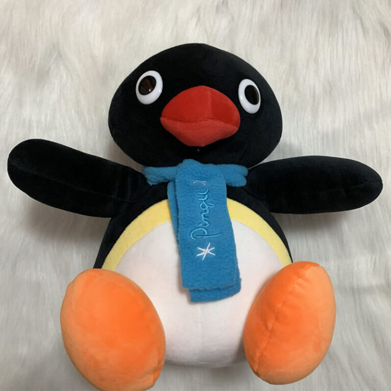 Pingu in a Blue Scarf Plush Toy Cute Soft Penguin