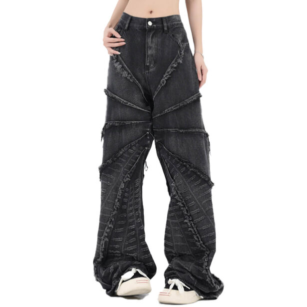 Spider Web Seams Wide Leg Opiumcore Jeans Unisex Altcore