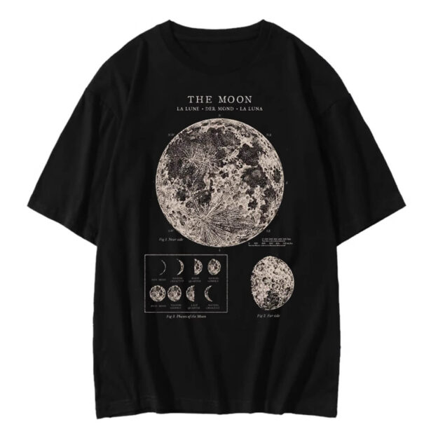 The Moon And Moon Phases Unisex T shirt Vintage Aesthetic 5