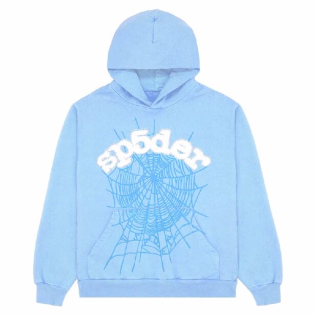 Sp5der Sky Blue Hoodie and Pants Unisex Urbancore Aesthetic 1