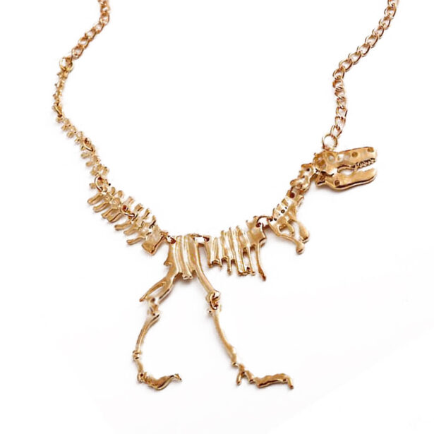 Dinosaur Skeleton Metal Necklace Alternative Aesthetic 11