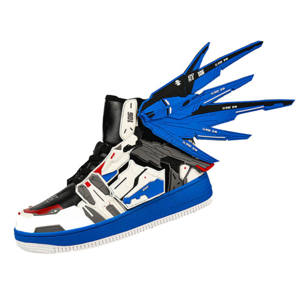Gundam High top Unisex Sneakers With Wings Techwear Style 1