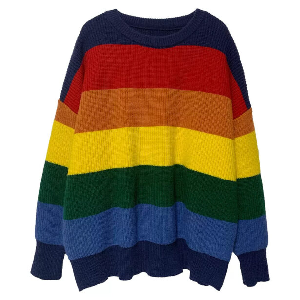 Rainbow Aesthetic Kidcore Sweater Unisex Oversized 1