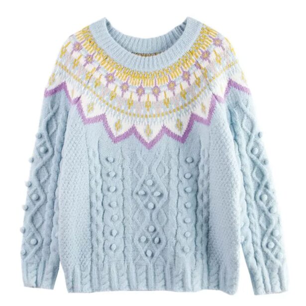 Soft Pastel Knit Female Sweater Cute Retro Aesthetic