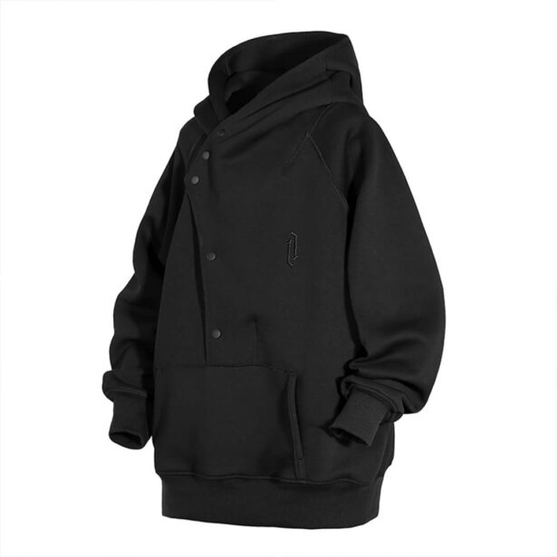 Urban Style Unisex Hoodie With Buttons Techwear Aesthetic 1