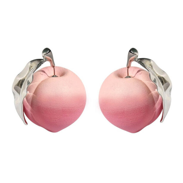 Cute Big Peach Earrings Soft Girl Aesthetic 1