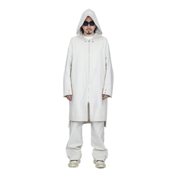 White Hooded Coat Futuristic Avant Garde Cyberpunk Aesthetic 1